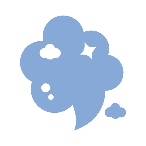 Argot burbuja de habla con el estilo de silueta de nubes — Vector de stock