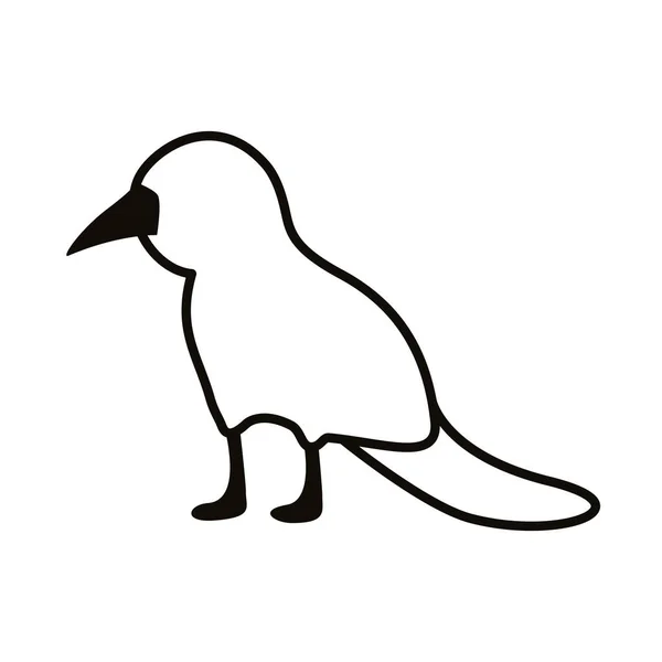 Oscuro cuervo línea estilo icono — Vector de stock