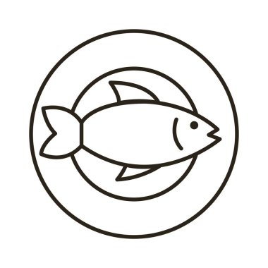 Balık ürünleri tarzı simge içeren yemek