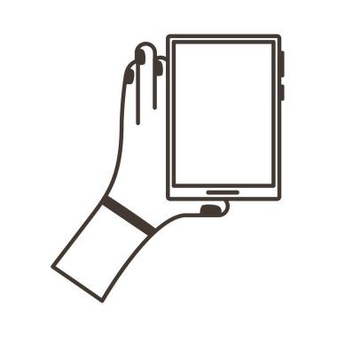 el kaldırma akıllı telefon dikey satır biçimi simgesi