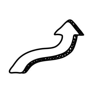 ok sağa ve yukarı yönlü çizgi biçimi