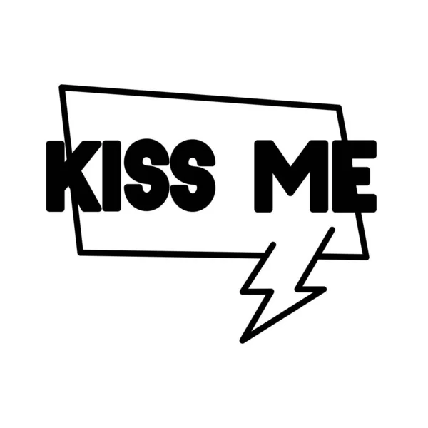 Bulle de parole avec baiser mot pop art style ligne — Image vectorielle