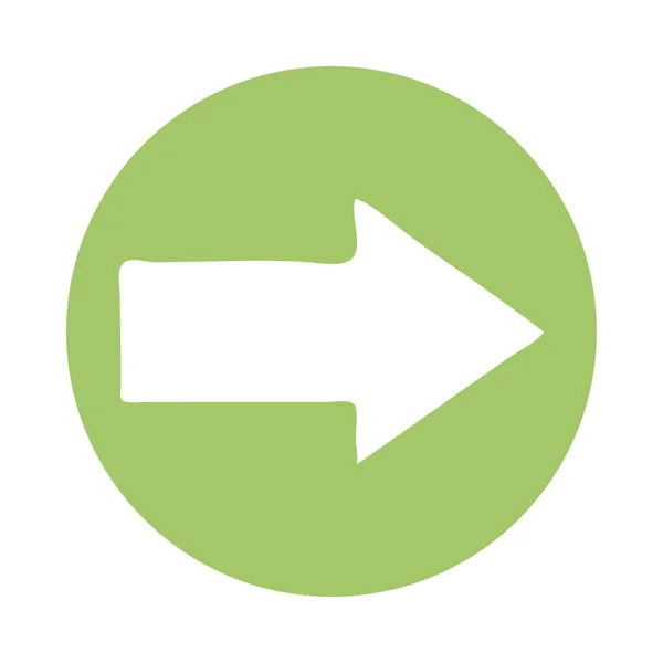 Flèche droite style bloc de direction — Image vectorielle