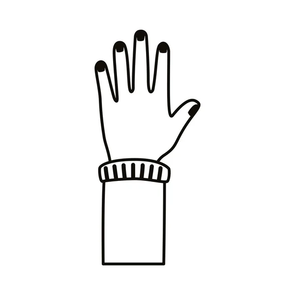 Hand menselijke up line stijl pictogram — Stockvector