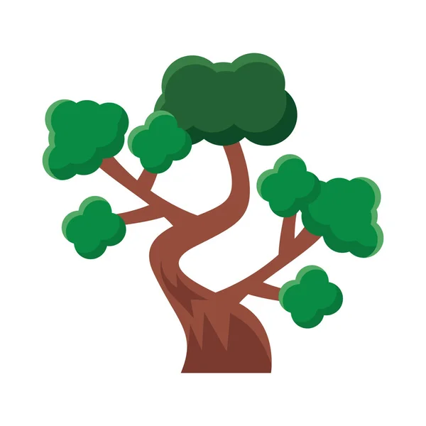 Leafy tree flat style icon — Stock Vector