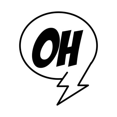 Konuşma baloncuğu ile ifade etmek oh kelime pop sanat tarzı