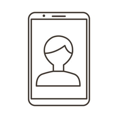 İnsan kullanıcı satırı simgesine sahip akıllı telefon aygıtı