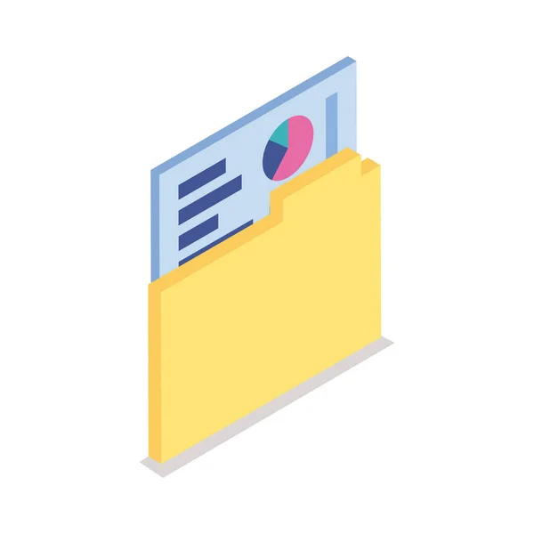 Ikon bergaya isometrik dokumen folder - Stok Vektor