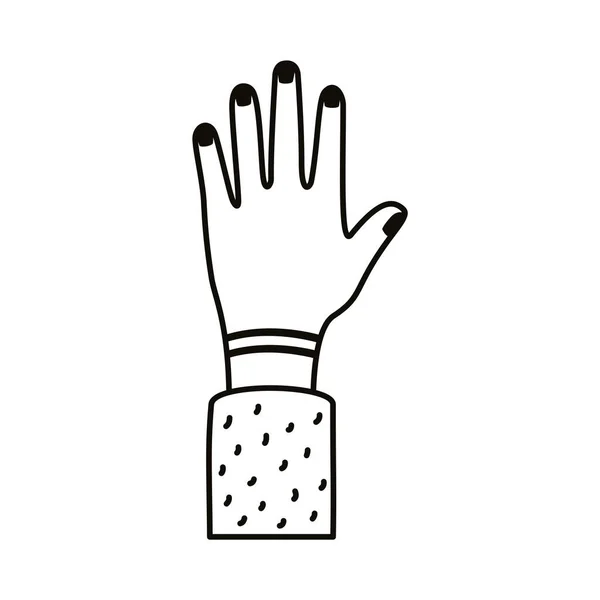 Mão humana para cima ícone de estilo de linha —  Vetores de Stock