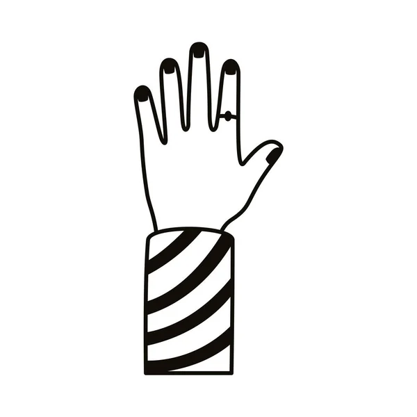 Afro mano umana linea stile icona — Vettoriale Stock