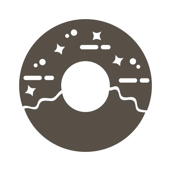 Donut argot silhouette style icône — Image vectorielle