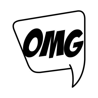 Konuşma baloncuğu ekspresyon omg kelime pop sanat tarzı