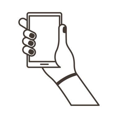 el kaldırma akıllı telefon dikey satır biçimi simgesi