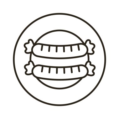 Lezzetli sosis kuyruğu tarzı yemek.