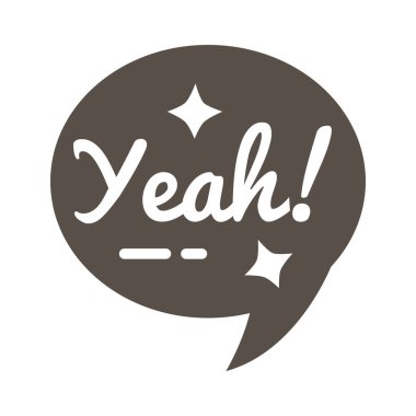 evet kelime siluet tarzıyla argo konuşma balonu