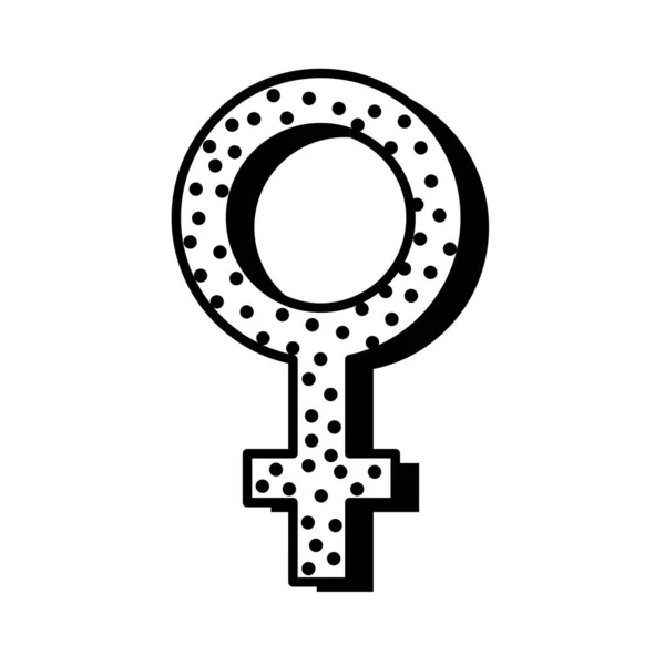 Féminin genre symbole pop art ligne style — Image vectorielle