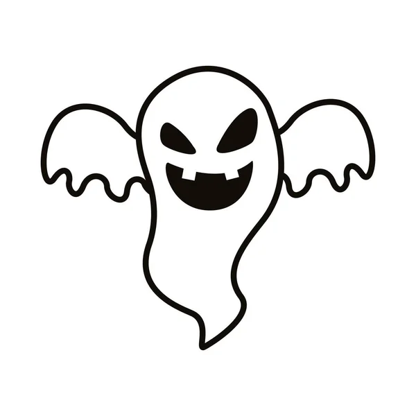 Halloween Geist schwebende Stil-Linie Symbol — Stockvektor