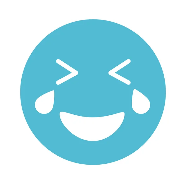 Slang šťastný emoji silueta styl — Stockový vektor