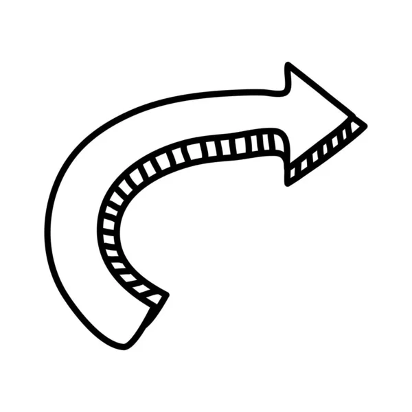Pijl omhoog en rechts richting lijn stijl — Stockvector