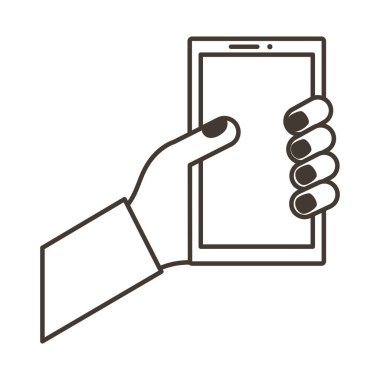 el kaldırma akıllı telefon dikey satır biçimi simgesi