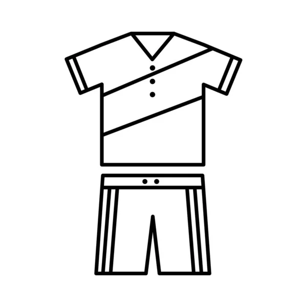 Tennis sport uniforme linea maschile stile icona — Vettoriale Stock