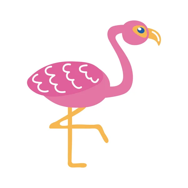 Uccello fenicottero icona in stile piatto — Vettoriale Stock