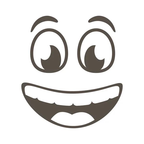 Style silhouette de visage d'expresion d'argot — Image vectorielle