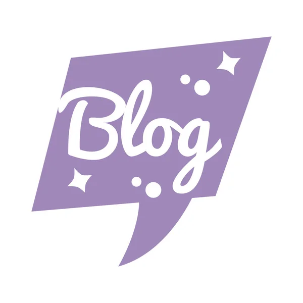 Slang spraakbel met blog woord silhouet stijl — Stockvector