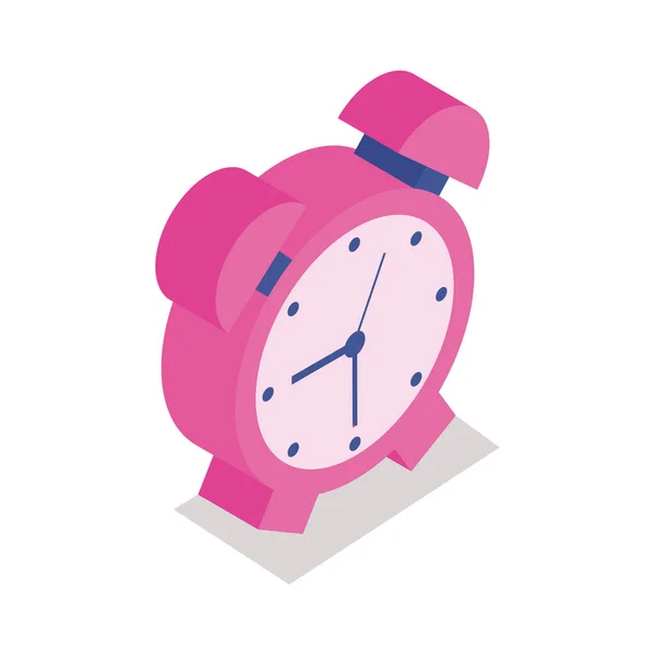 Reloj despertador icono de estilo isométrico — Vector de stock