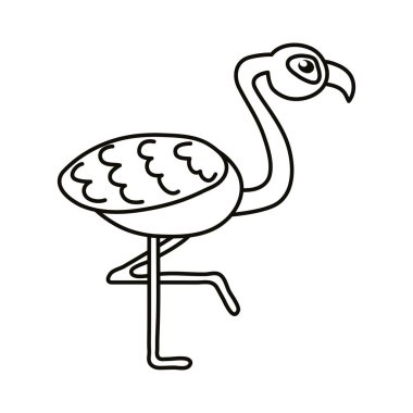 flamingo kuş çizgisi biçimi simgesi