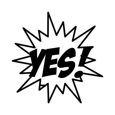 ifade baloncuğu Evet kelime pop sanat tarzı