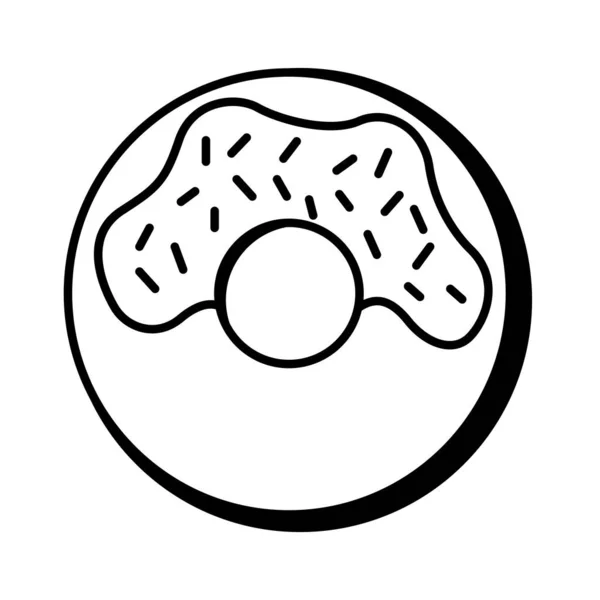 Donut pop art style ligne — Image vectorielle