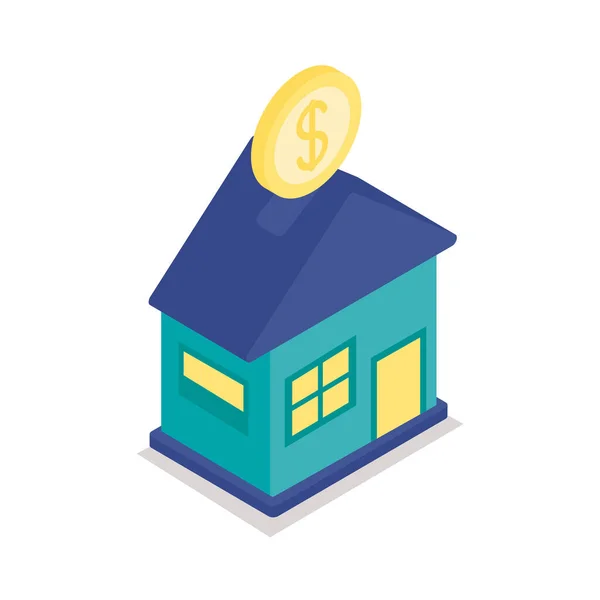 ( 영어 ) Wtih coin invest isometric style icon — 스톡 벡터