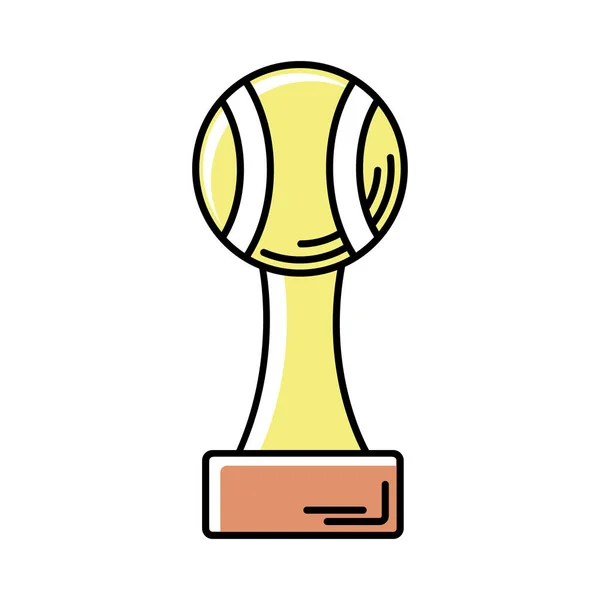 Trofee bal tennis sport lijn en vul stijl pictogram — Stockvector
