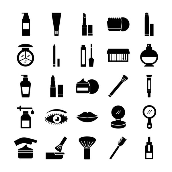 bundle of twenty five make up cosmetics set icons
