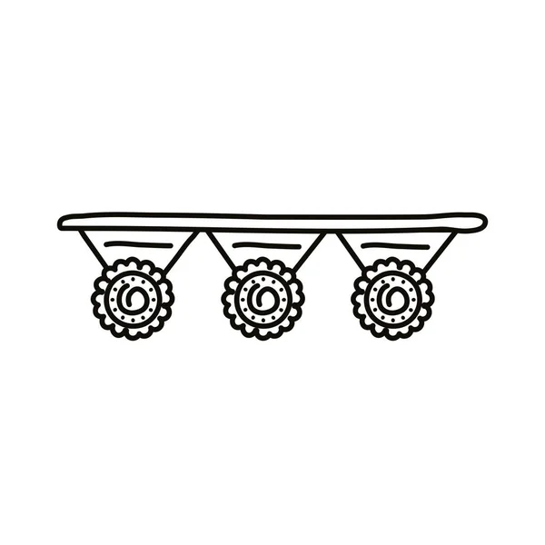 Guirlandes célébration mexicaine style ligne icône — Image vectorielle