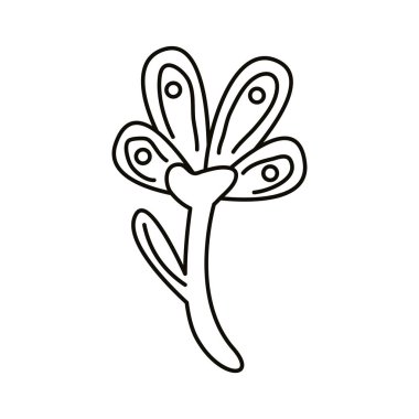 çiçek ve yapraklar bahçe çizgisi tarzı