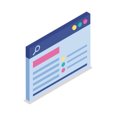 Web sayfası şablonu izometrik biçim simgesi