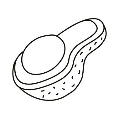 Taze avokado sebze çizgisi simgesi