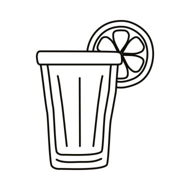 meyve suyu portakal çizgisi tarzı simge