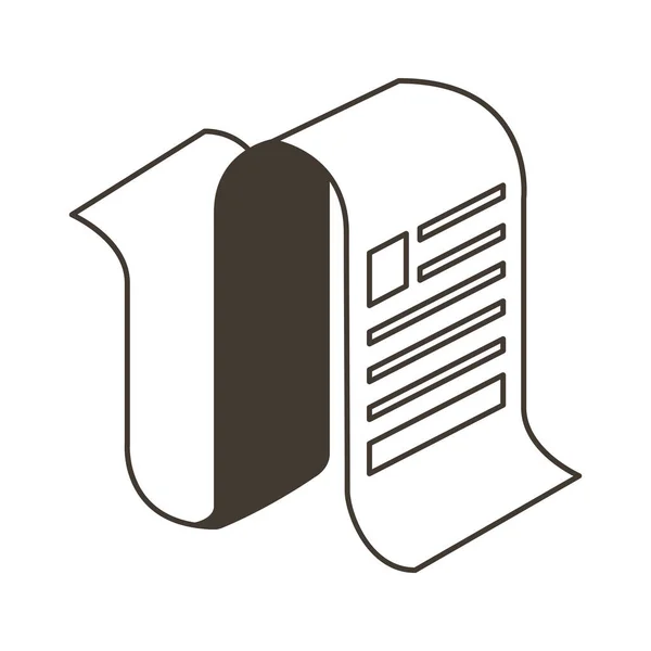 Papier reçu ligne style icône — Image vectorielle