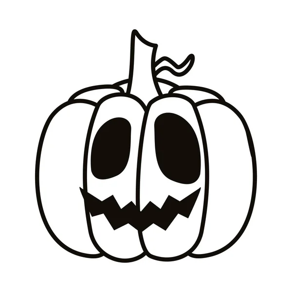 Halloween pumpkin face line style — Stock Vector