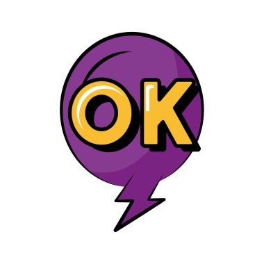ok sözcüğüyle konuşma balonu pop sanatının düz biçimi