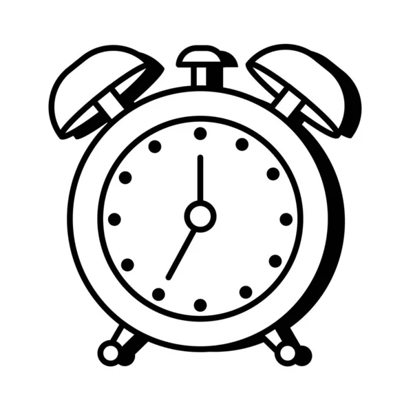 Reloj despertador pop art línea estilo icono — Archivo Imágenes Vectoriales