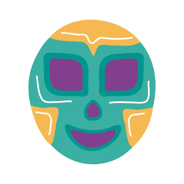 Mexicaans masker van vechter platte stijl icoon — Stockvector