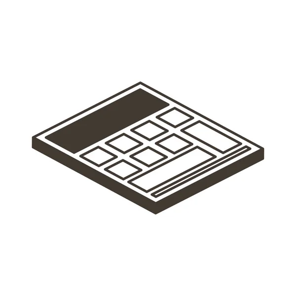 Calculatrice isolée ligne style icône vectoriel design — Image vectorielle