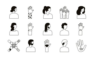 çeşitlilik demeti insanlar simge ayarlar