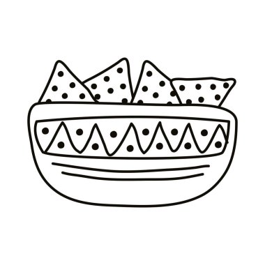 Lezzetli Meksika Nachos yemek hattı ikonu