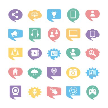 25 sosyal medya pazarlama simgesi