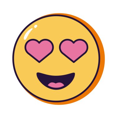 Kalp argo çizgisi ve biçim simgesi olan güzel emoji